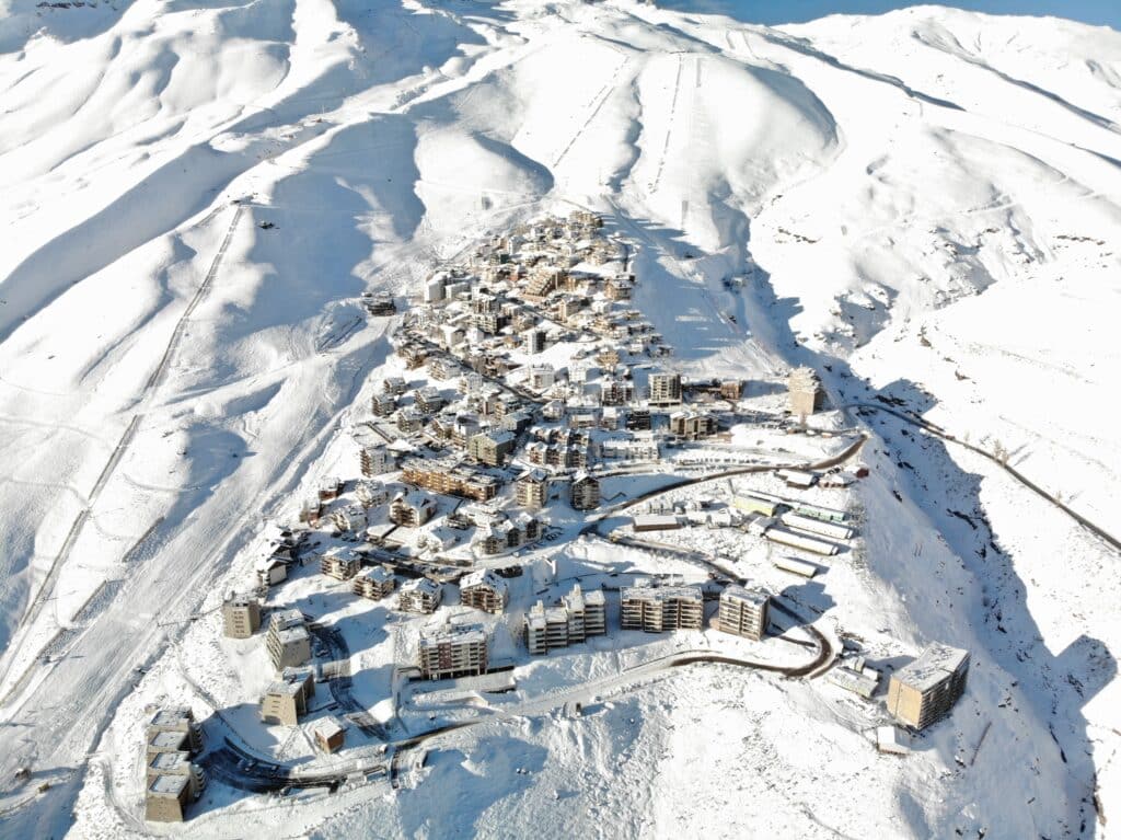 La Parva Ski Resort aerial view in Chile